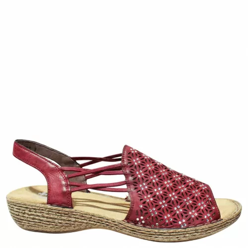 Босоножки RIEKER Бордовый, 41, 42, 43 фото каталог