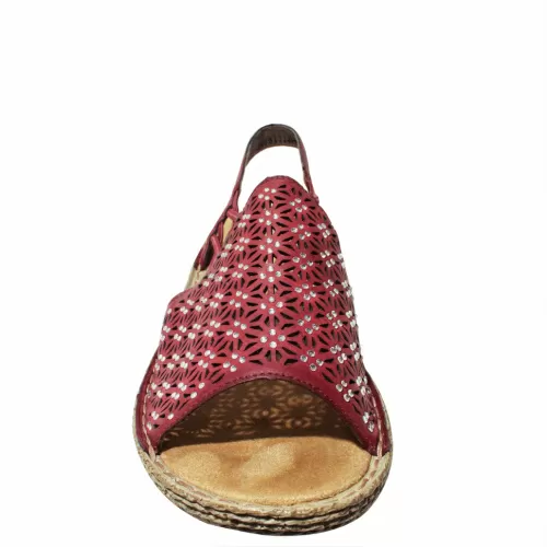 Босоножки RIEKER Бордовый, 41, 42, 43 фото каталог