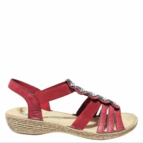 Босоножки RIEKER Бордовый, 41, 42, 43 фото каталог