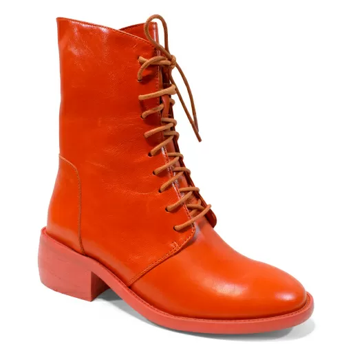 Ботильоны SIZAAMPERO Оранжевый, 33, 34, 35 фото каталог