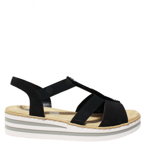 Босоножки RIEKER Черный, 41, 42, 43 фото каталог